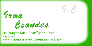 irma csondes business card